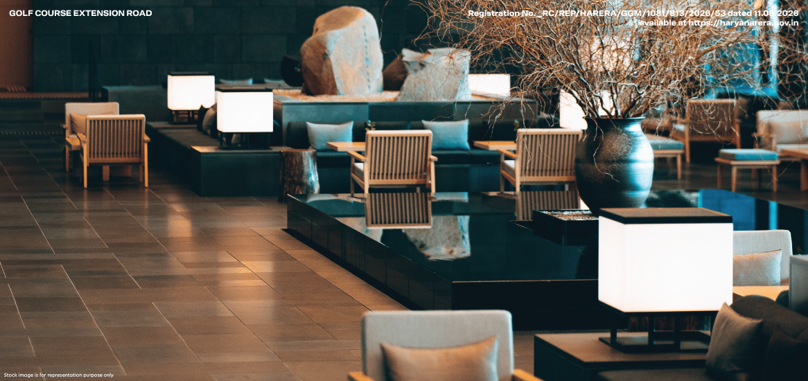 Lounge seating illustrating the Business Club at Godrej Verano
